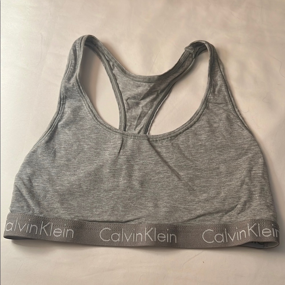 Calvin Klein Gray Racerback Sports Bra